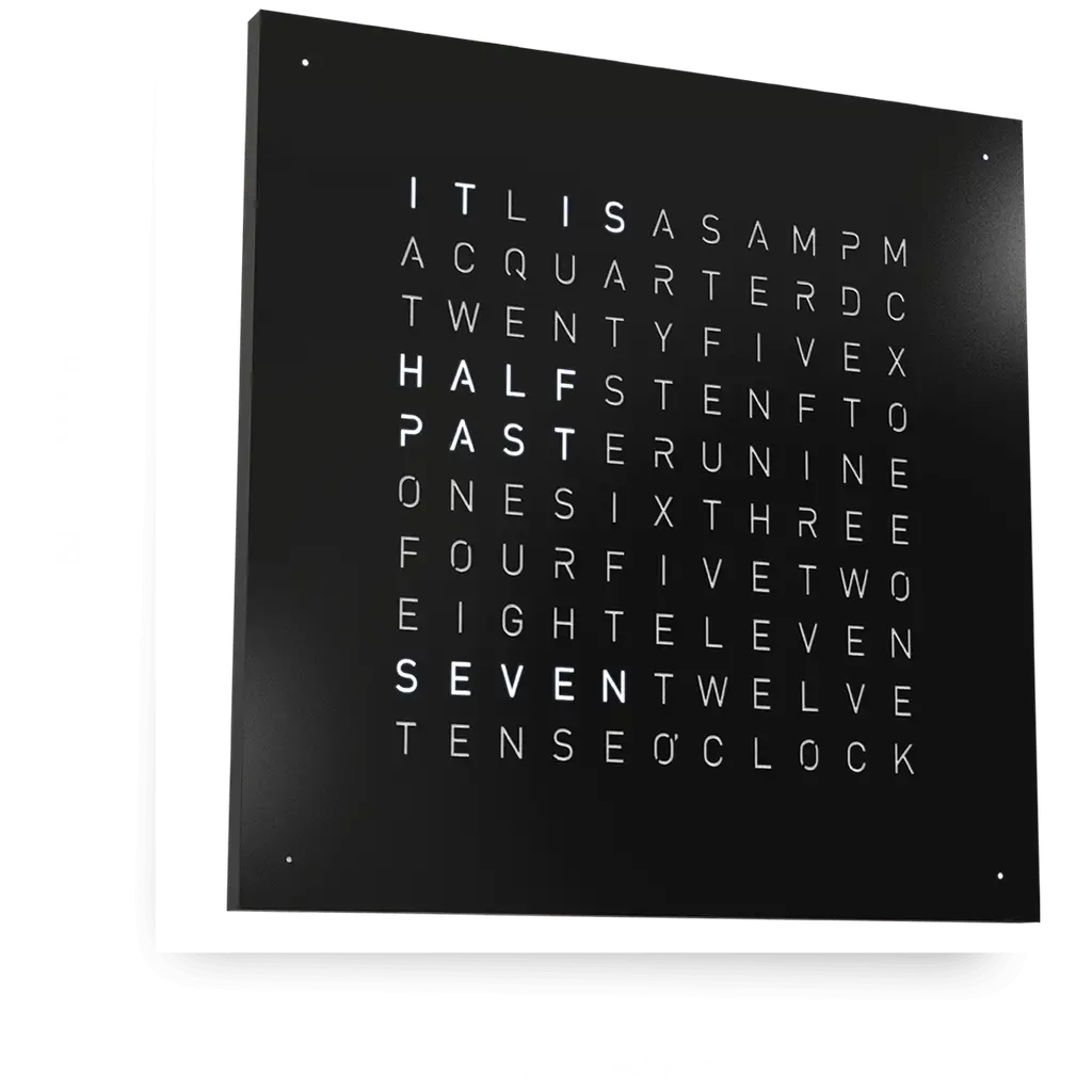 QLOCKTWO EARTH 45 BLACK PEPPER modern Design wall clock for living room and office