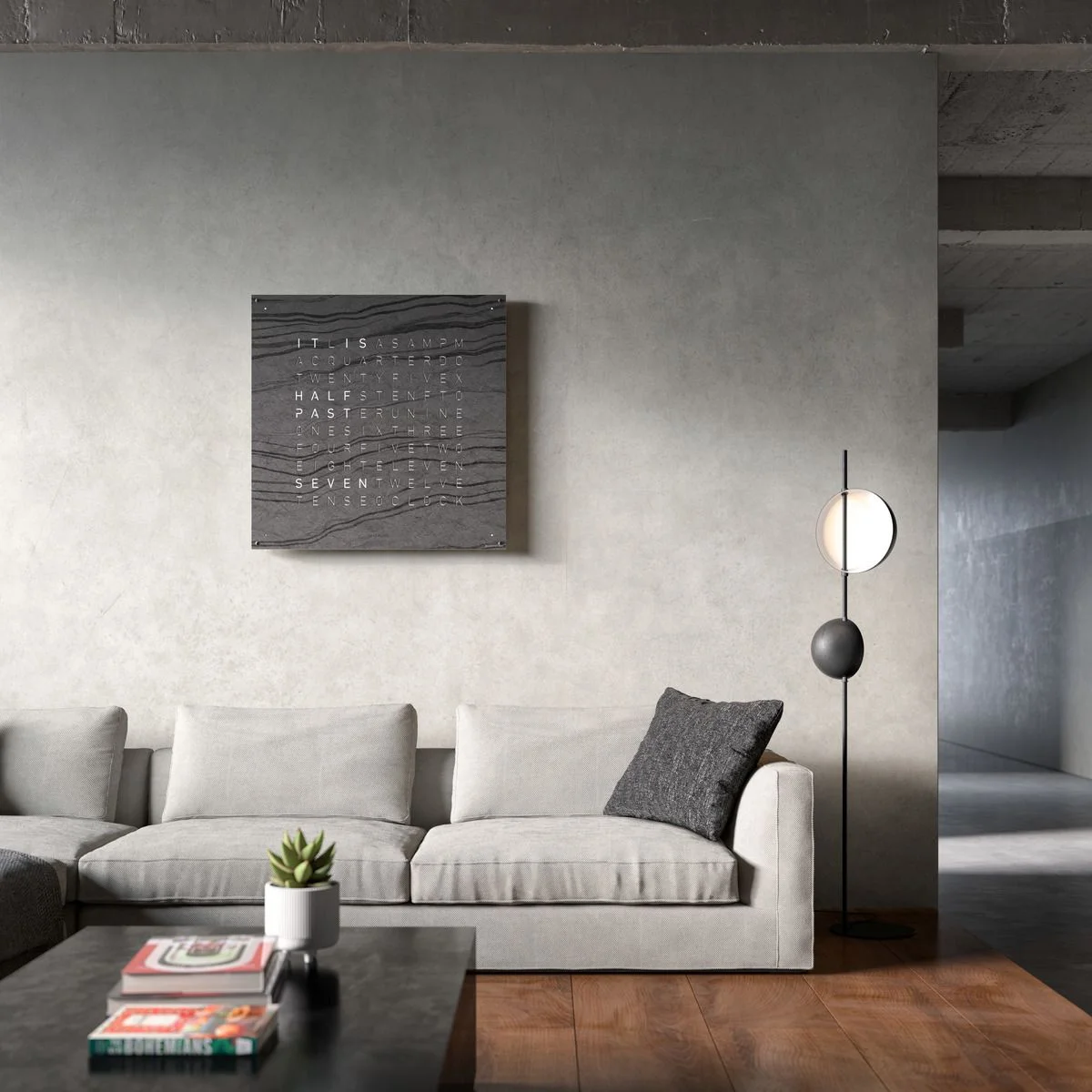 QLOCKTWO EARTH 90 CREATOR'S EDITION METAMORPHITE living room luxury wall clock word clock